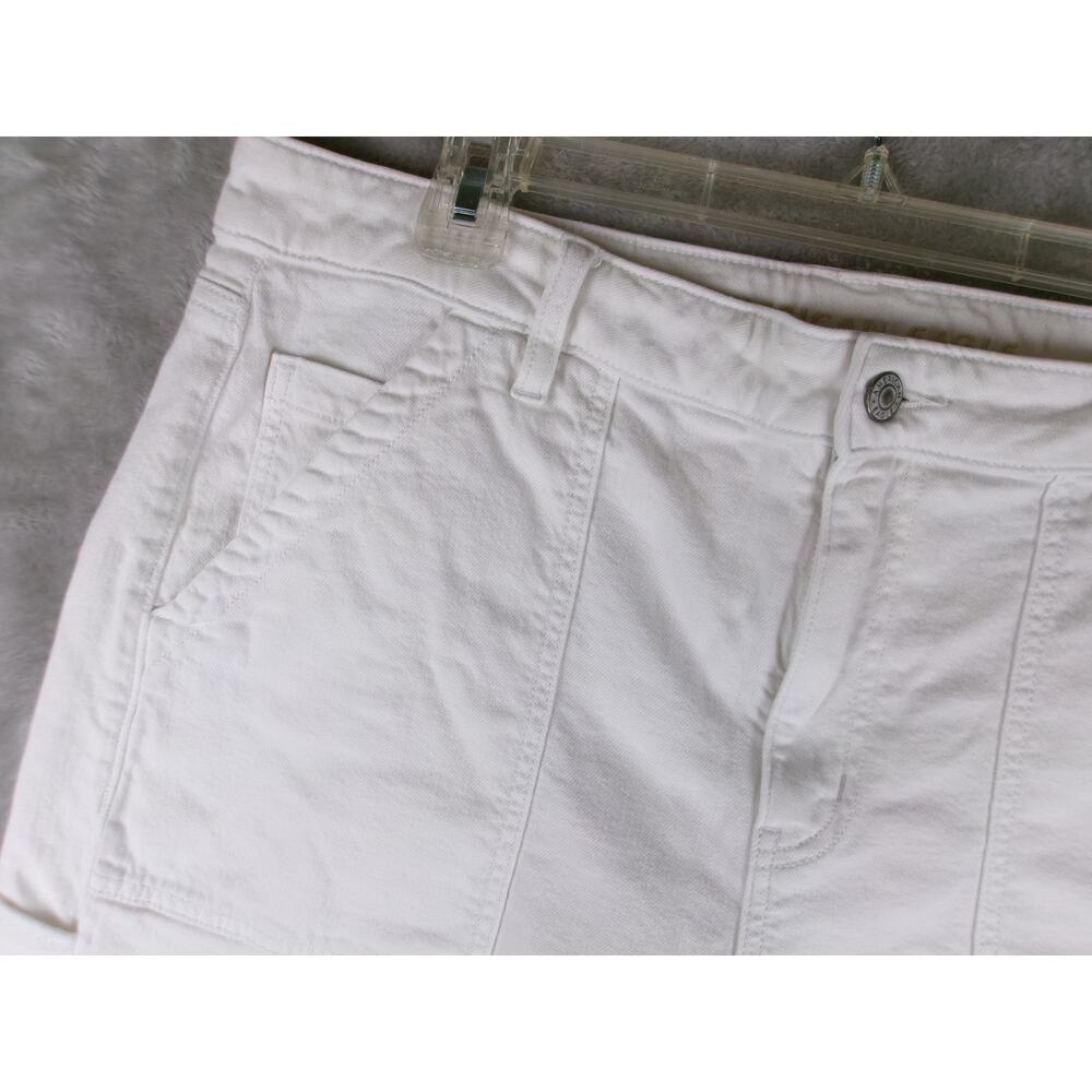 American Eagle White Utility Carpenter Shorts Stretch Size 12 - Picture 2 of 6